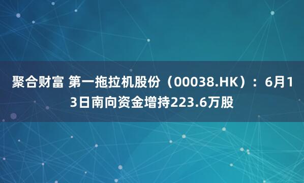 聚合财富 第一拖拉机股份(00038.HK):6月13日南向资金增持223.6万股